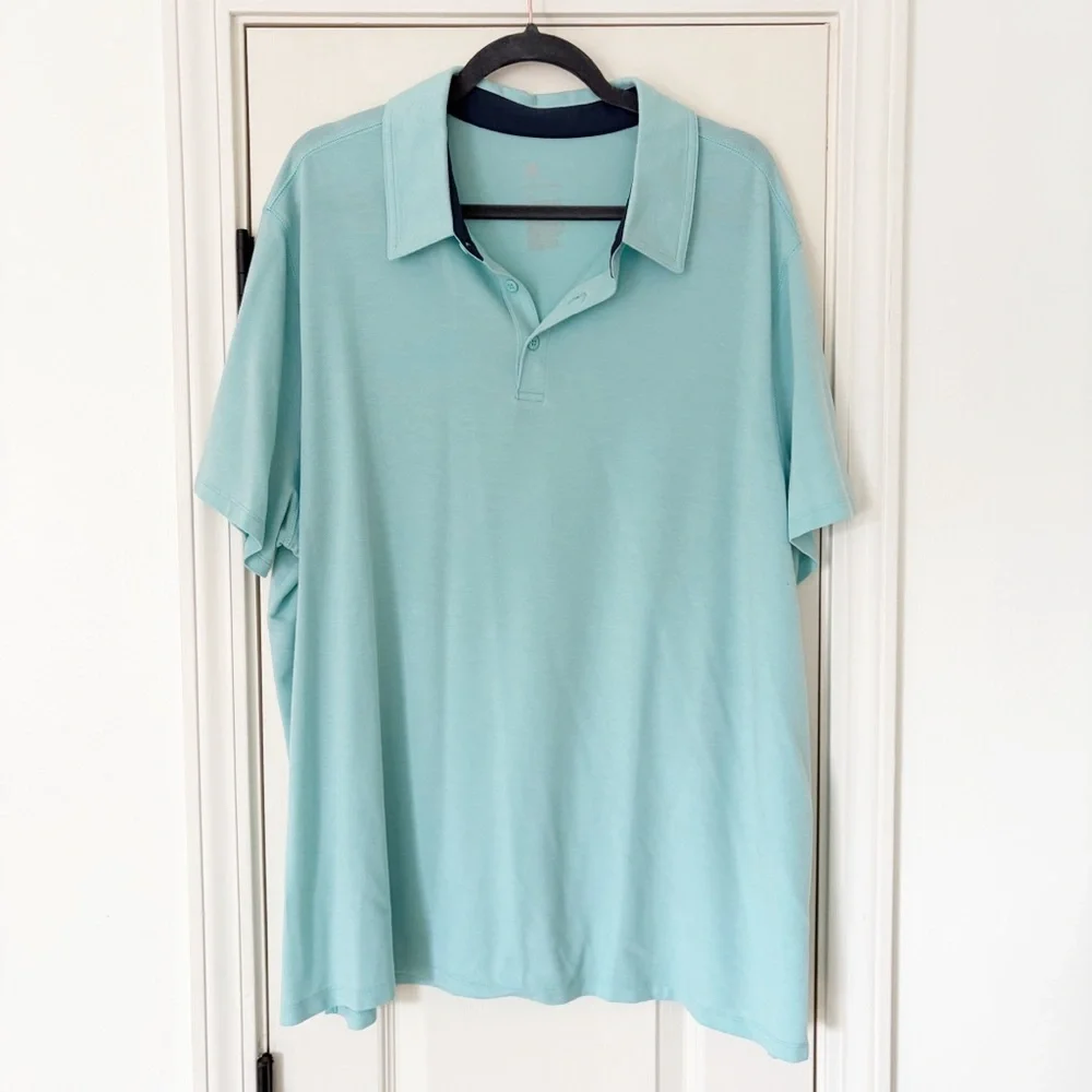 All in Motion XXL men's aqua blue polo